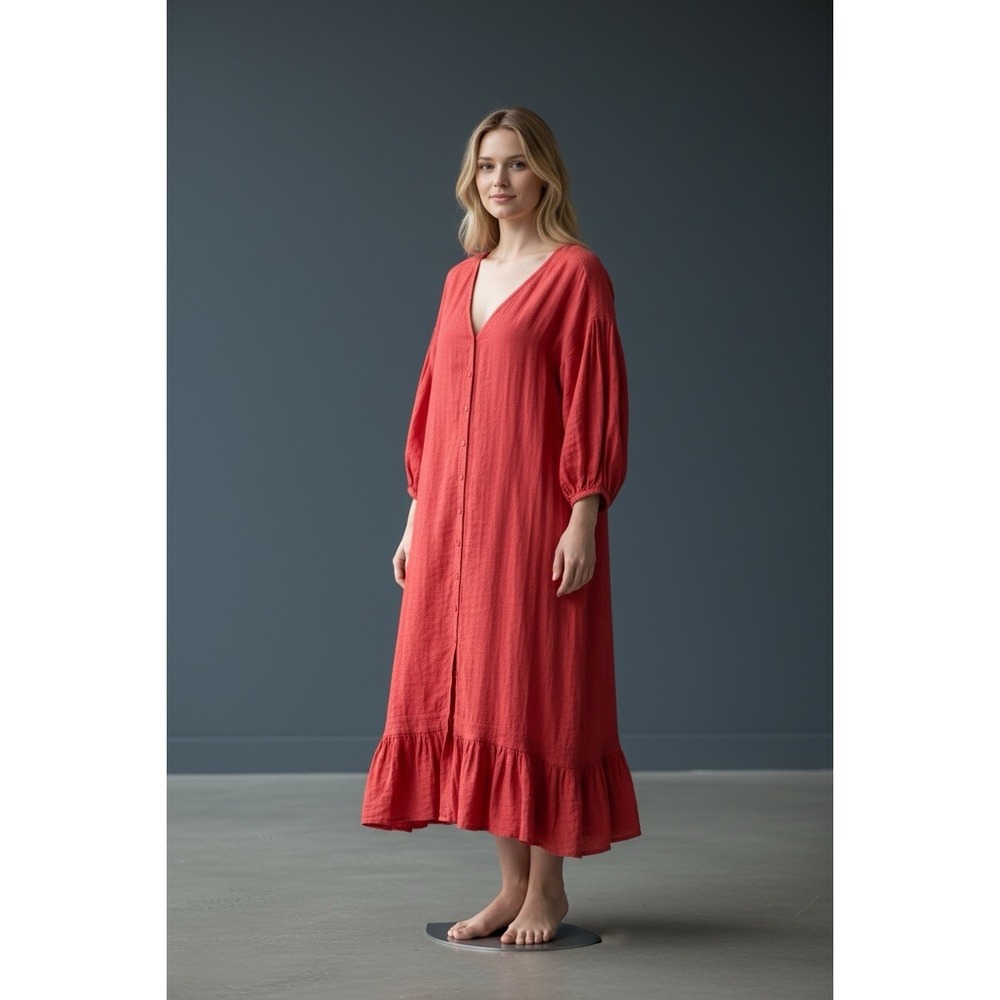 MIRTH Handmade Edition‎ Madrid Caftan Dress in Pink Size Large